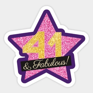 41st Birthday Gifts Women Fabulous - Pink Gold Sticker